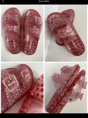 Mini Melissa Pink Glitter Jelly Slide Sandals size 3 brand new in box